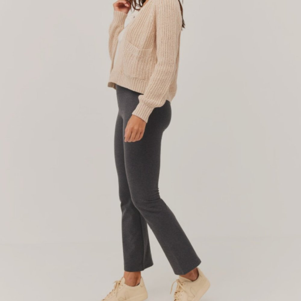 On The Go-To Cropped Bootcut Legging - Charcoal Heather